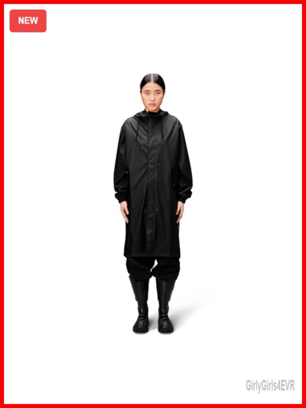Waterproof PU Longline Fishtail Parka Raincoat Unisex